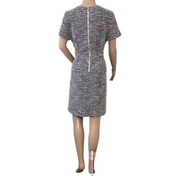 Calvin Klein Tweed Dress 10 Sheath Short Sleeve Stretch Office Vixen Corpcore - Picture 4 of 16